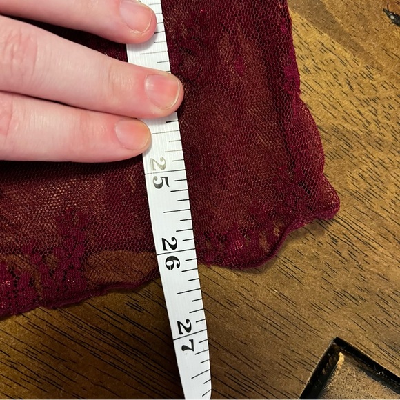 NWOT Free People Layered in Luxe Tee Burgundy Red Size Small Boho Coquette - Picture 9 of 10